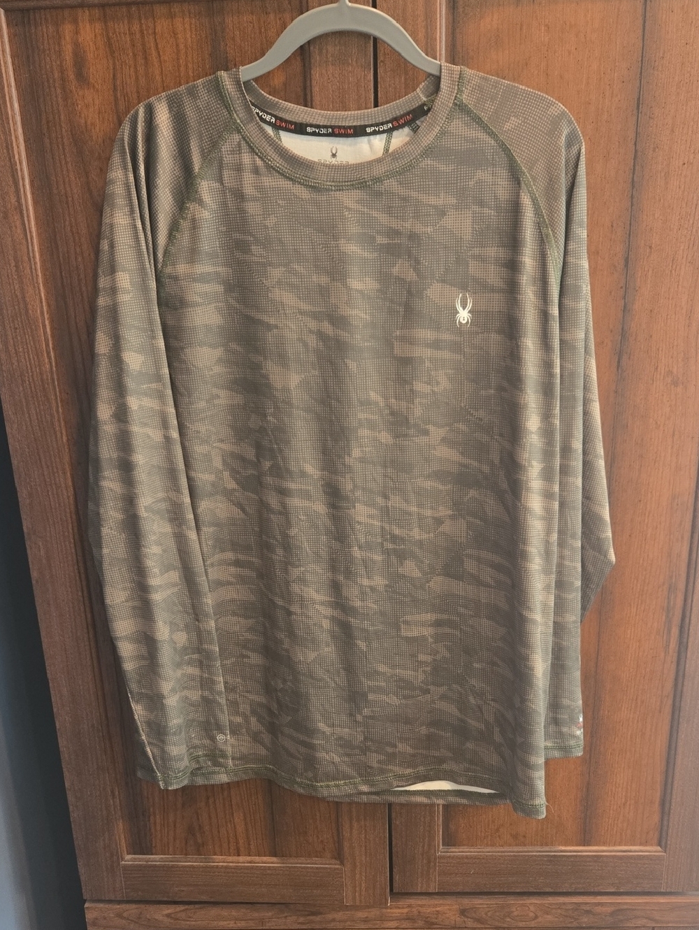 Spyder Men's Long-Sleeve Camo Rash Guard in Olive/Tan